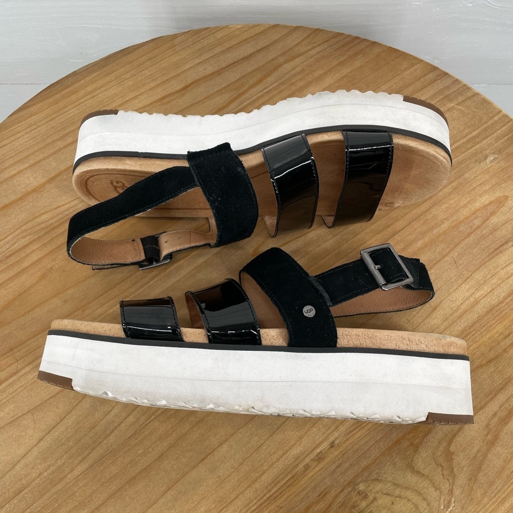 UGG Black and White Women's Sandals - Picture 9 of 12